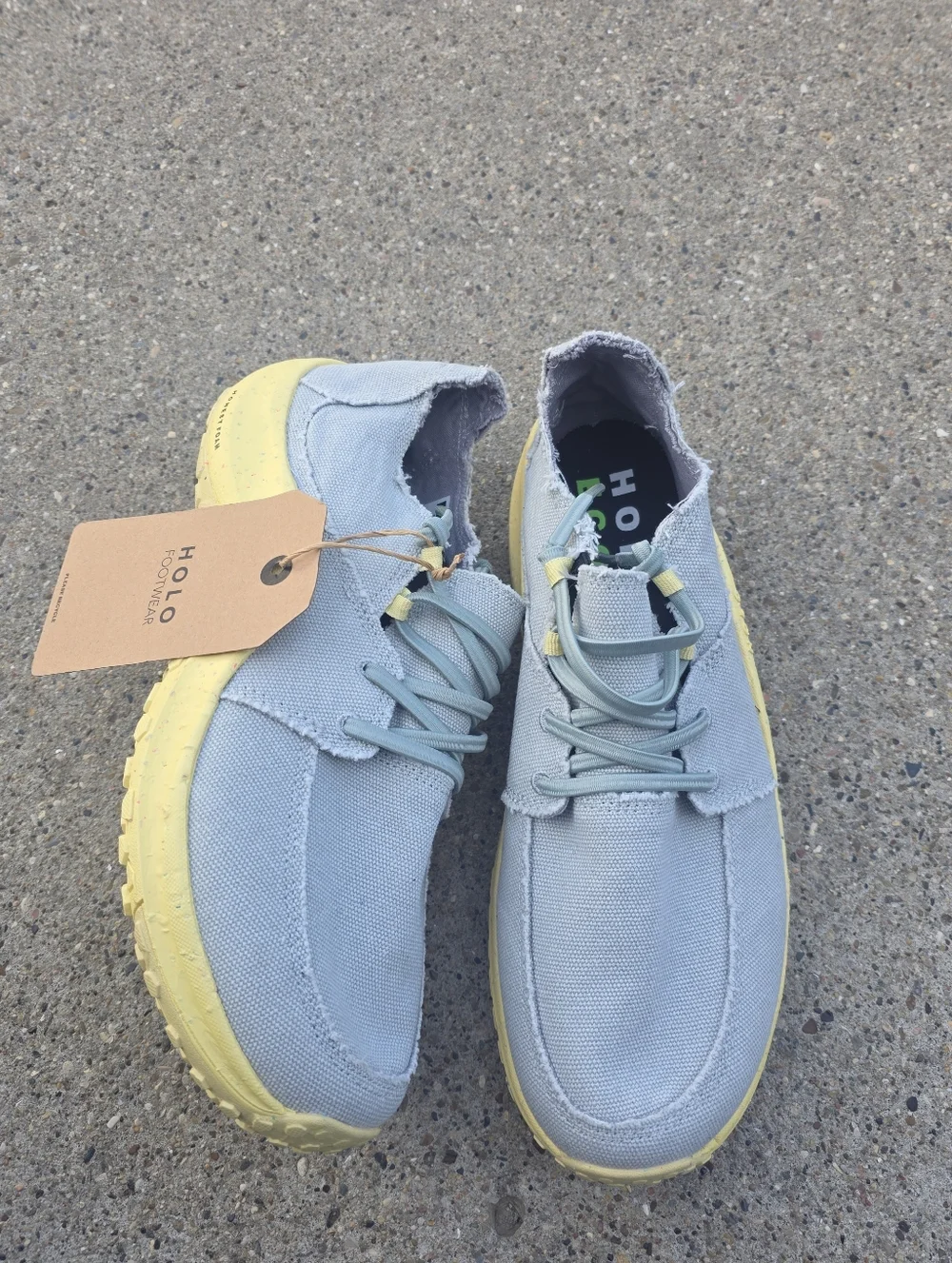 Halo Eco Lite Men’s Casual Sneakers - Light Blue with Yellow Sole Men Size 10